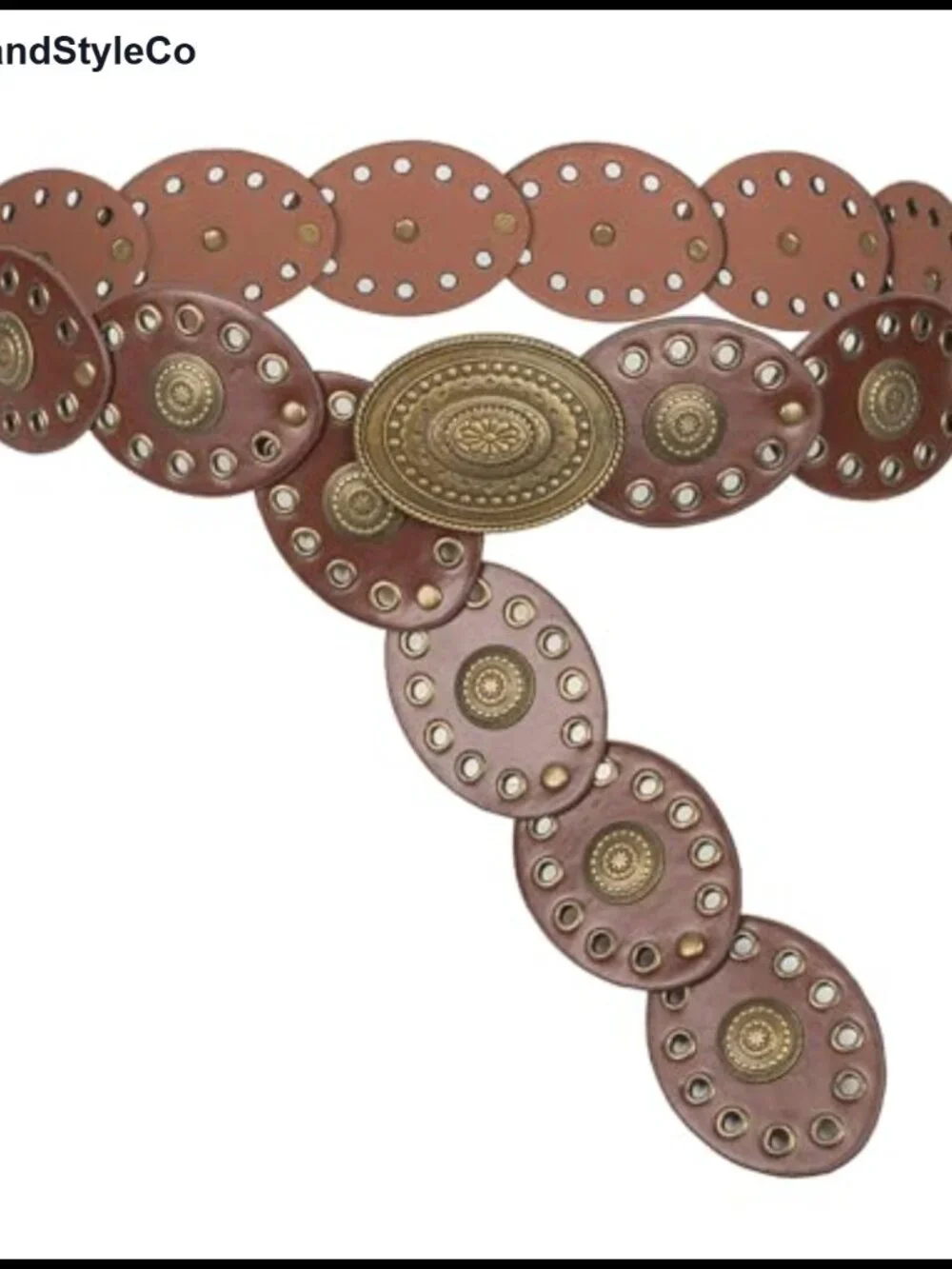 Wide Western Cowboy Disc Belt Vintage Cowgirl Concho PU Leather